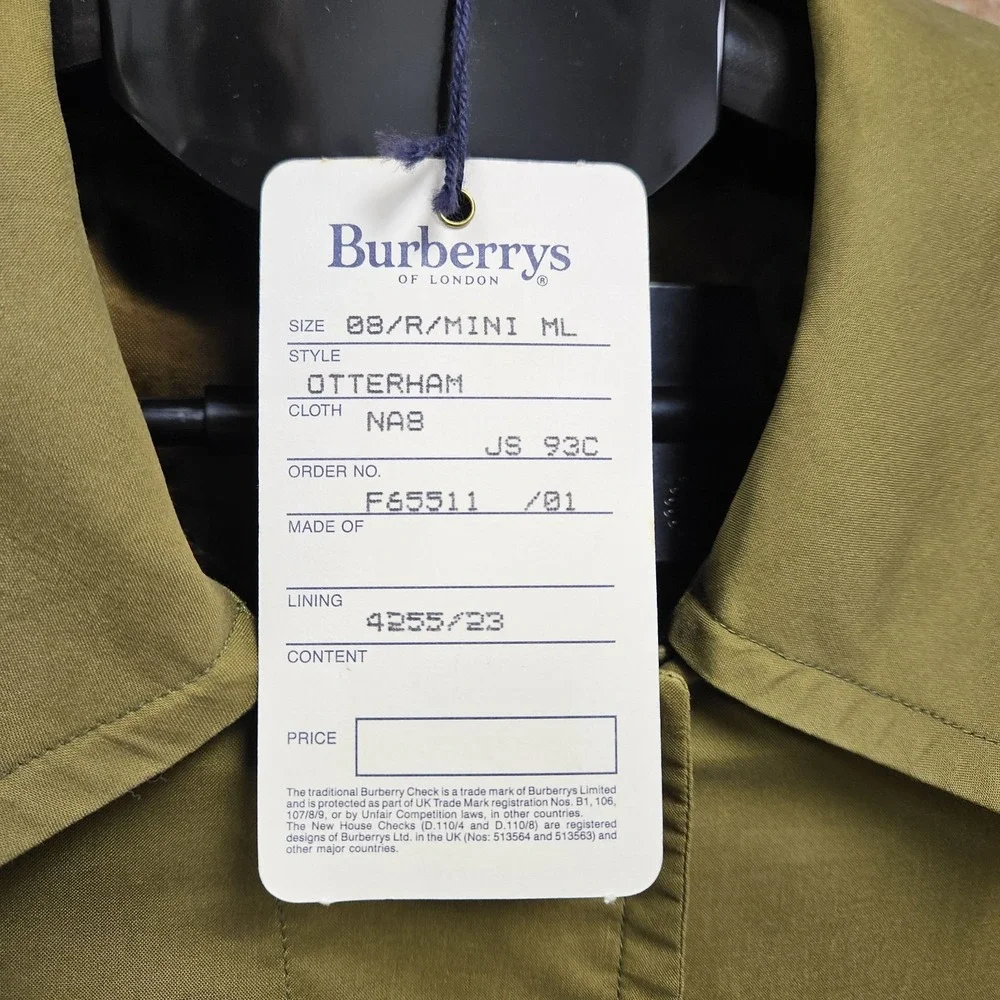 Burberrys' of London Vintage NWT Quilted Wool Olive/Army Green Otterham Jacket - Picture 5 of 13